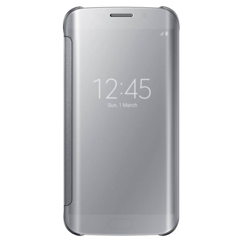 Samsung - Carcasa Clear View Plateada