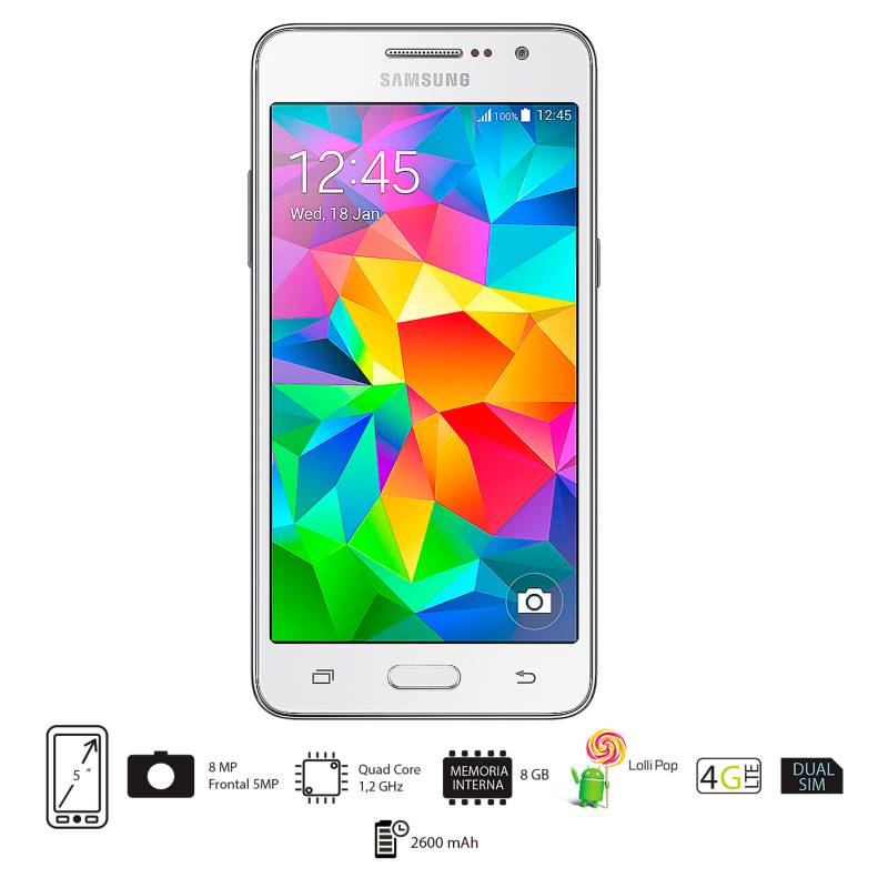 SAMSUNG - Galaxy Grand Prime LTE DS Blanco Celular Libre