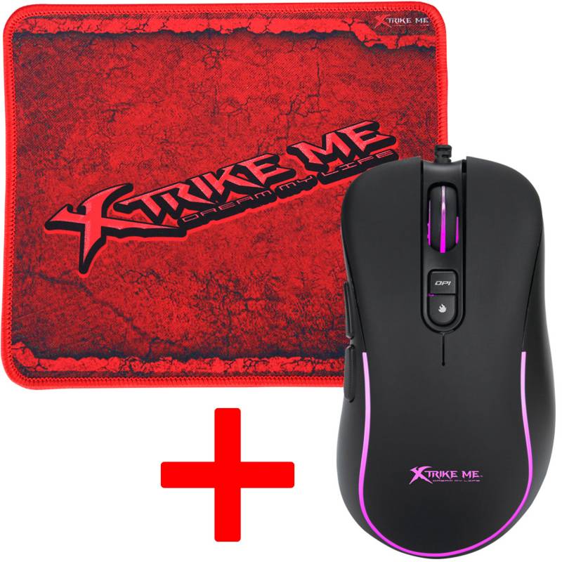 XTRIKE ME - Combo Gamer Xtrike Me Mouse 7 Botones Colores + Pad Mouse