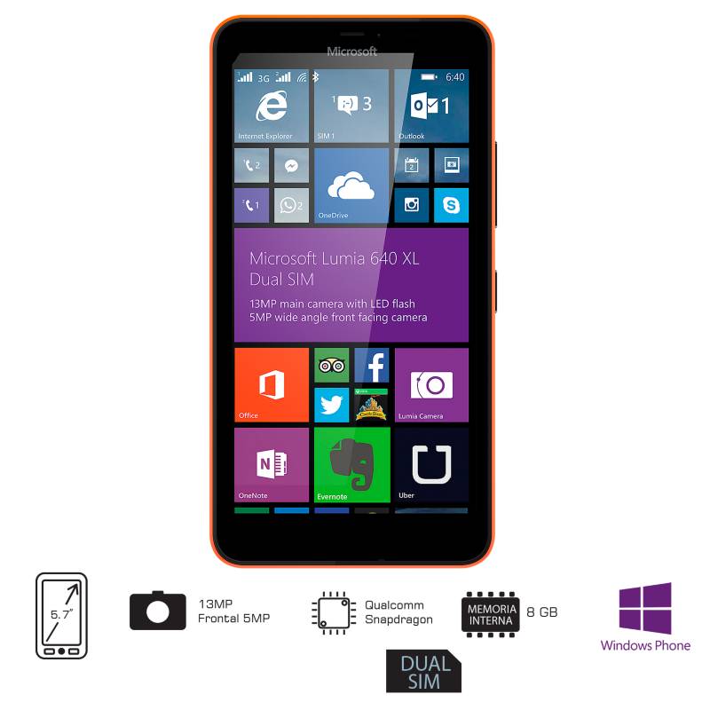 MICROSOFT - Lumia 640 XL DS Naranja Celular Libre