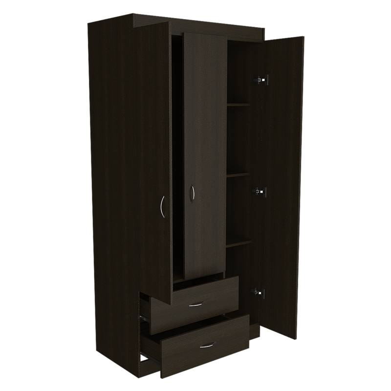 Closet Armario Lisboa 4 Puertas 183cm Color Negro AKIVOY