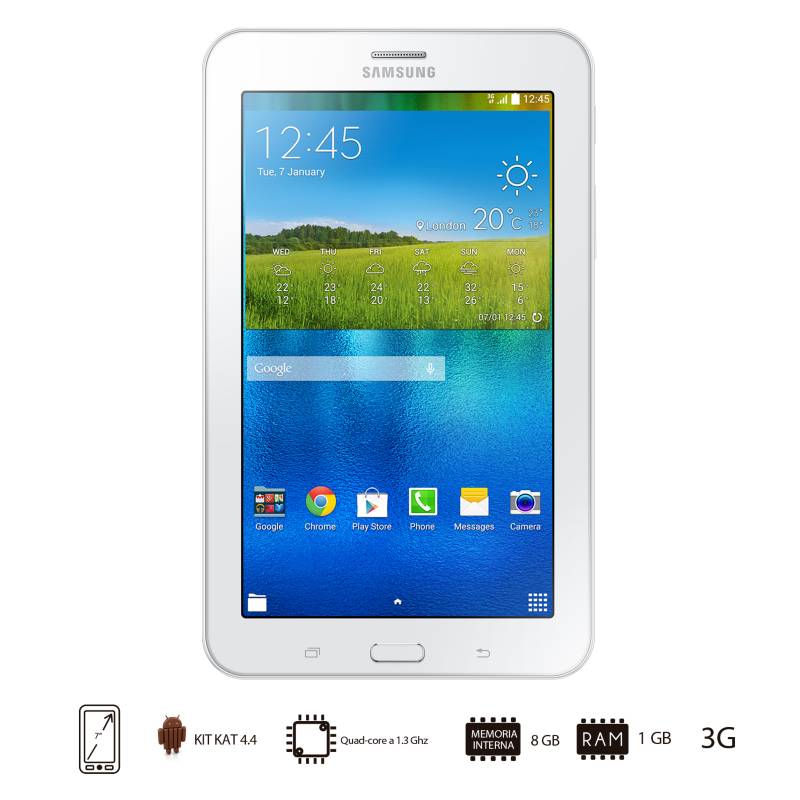 Samsung - Galaxy Tab E 7 pulgadas 8GB 3G Blanco
