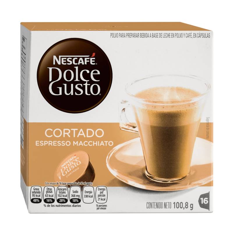 DOLCE GUSTO - Cápsulas de Café Cortado Espresso 16 Cápsulas