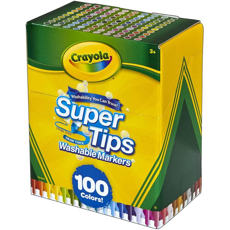 Crayola - Set de Útiles Marcadores Lavables Supertips x100 Crayola