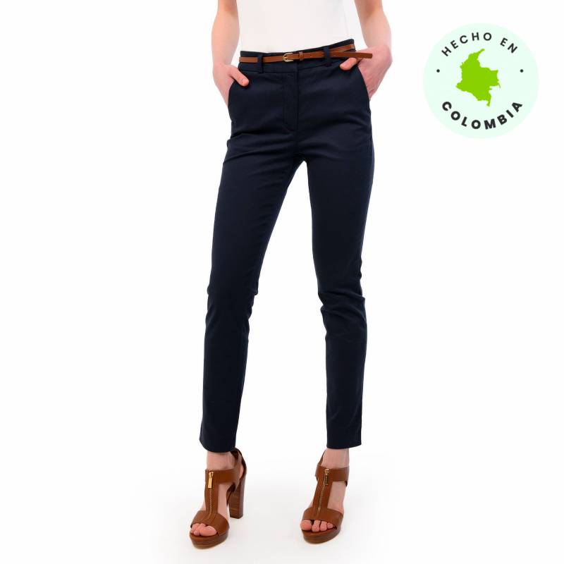 BASEMENT - Pantalón Skinny para Mujer Tiro medio de Algodón Basement
