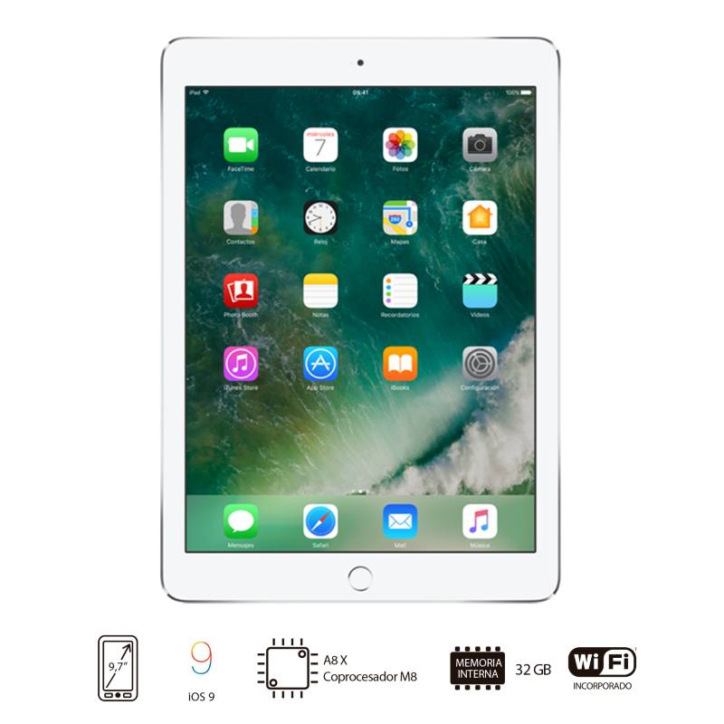 Apple - iPad Air 2 Wi-Fi 32Gb Silver-Cla