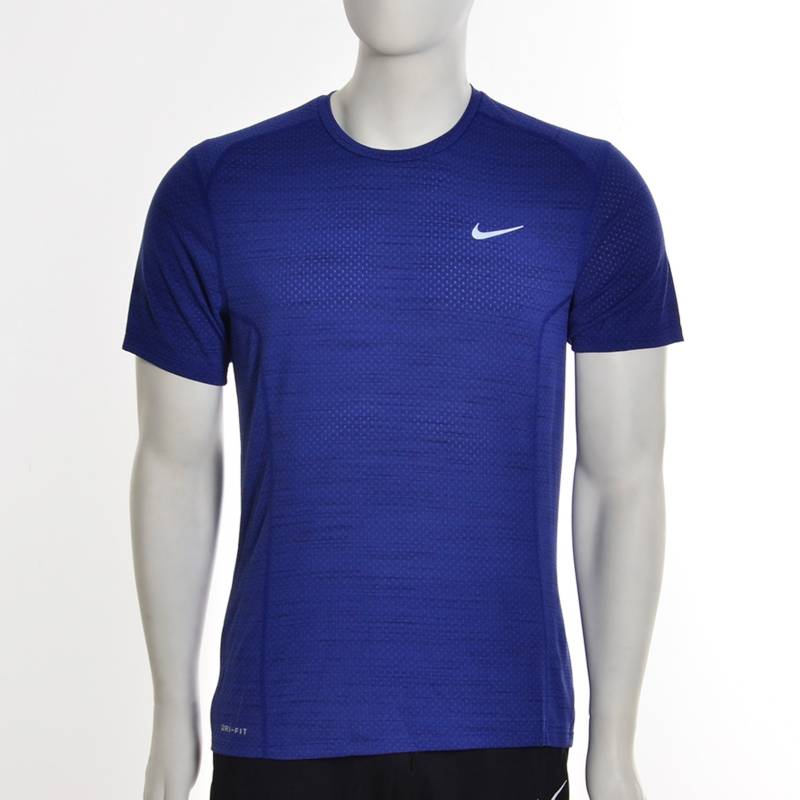 Nike - Camiseta Deportiva Cool Miler SS Azul