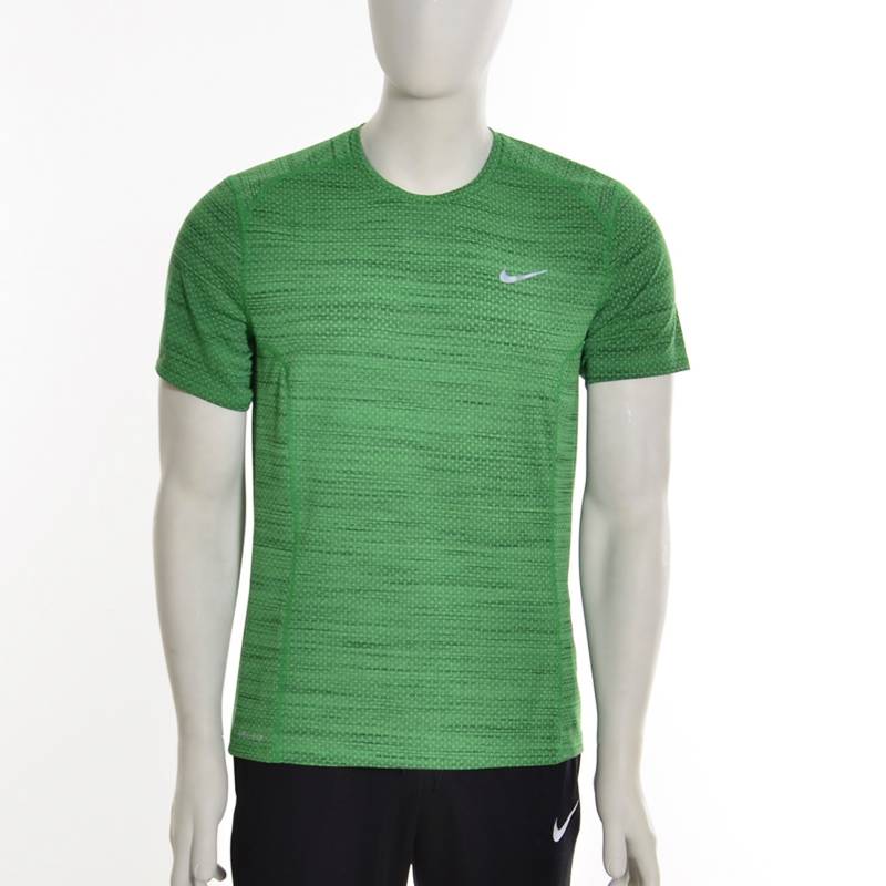 Nike - Camiseta Deportiva Cool Miler SS Verde