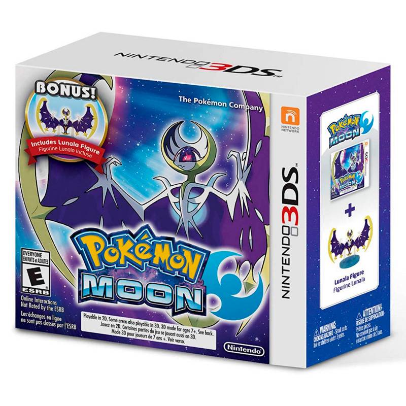 Nintendo 3DS - Videojuego Pokémon Moon + Figura Lunala Edición Limitada