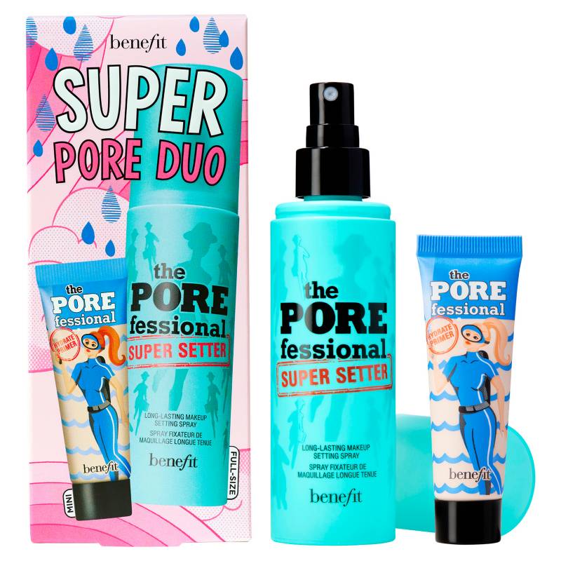 BENEFIT - Set de maquillaje rostro Varias Super Pore duo Benefit incluye: fijador Porefessional Super Setter y Primer Porefessional Hydrate Mini