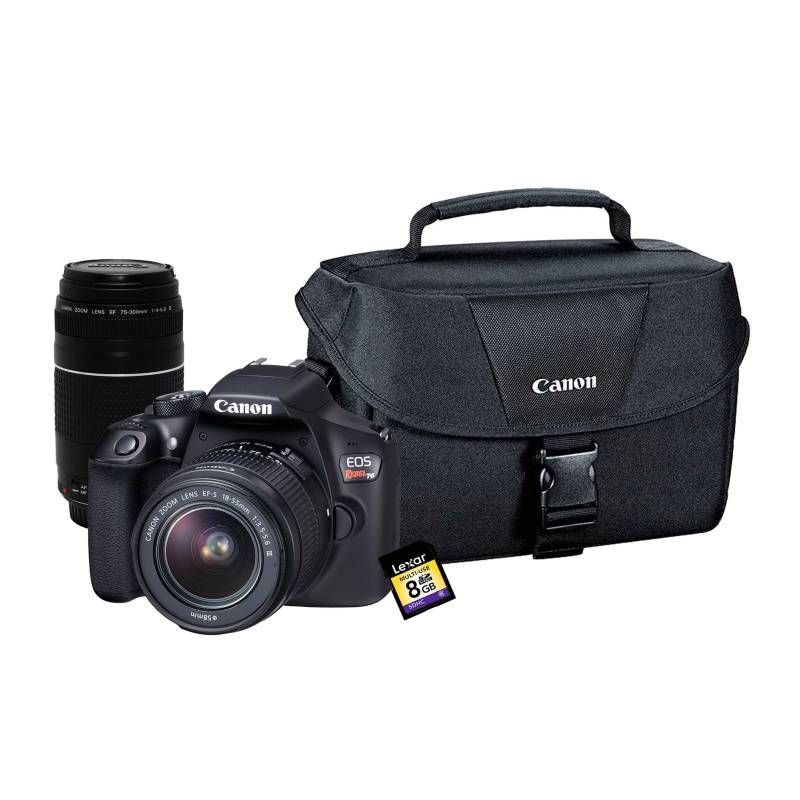 Canon - Cámara EOS Rebel T6 EF-S18-55 III +  Lente EF75-300MM Premium