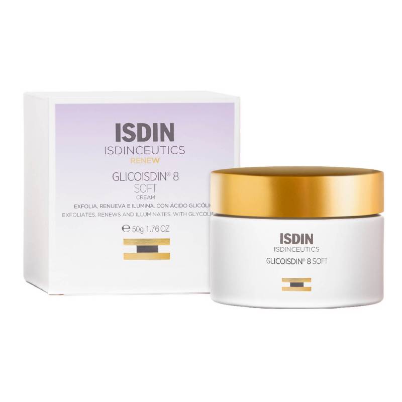 ISDIN - Hidratante Facial Isdinceutics Glicoisdin 8 Soft Noche Isdin para Piel seca 50 ml