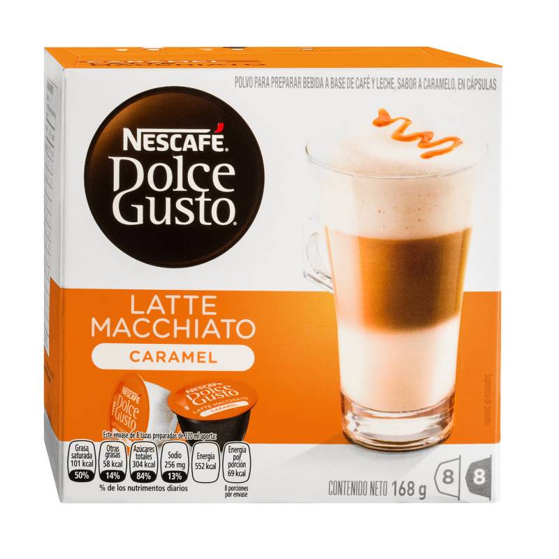 DOLCE GUSTO - Cápsulas Latte Macchiato Caramelo 8 Cápsulas