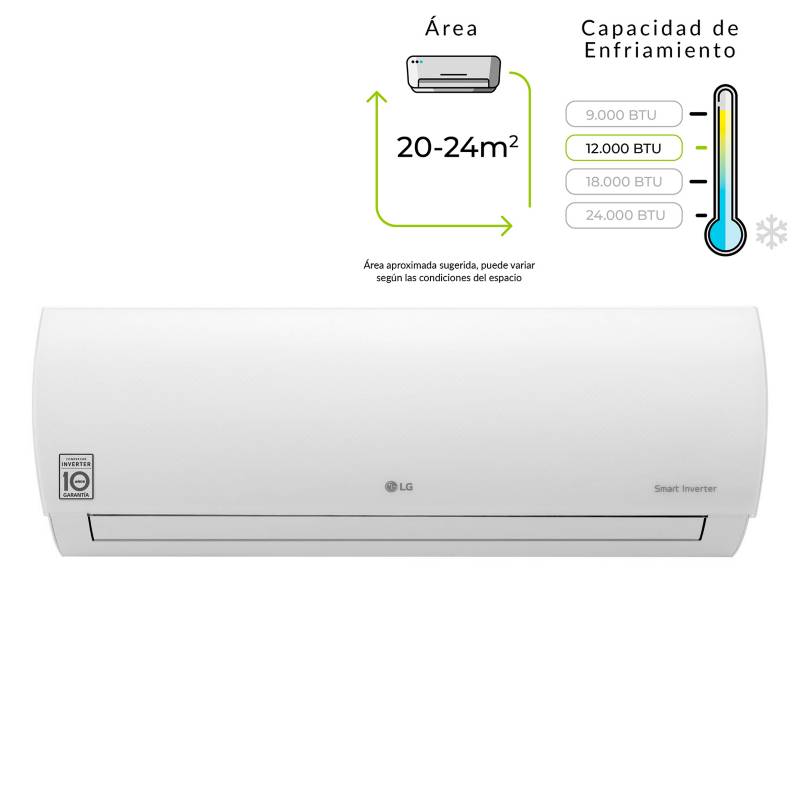 LG - Aire Acondicionado Smart Inverter 12.000 BTU VH122H7