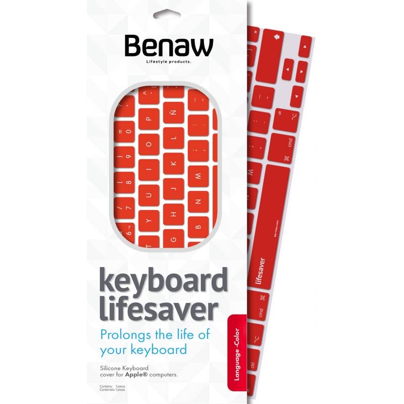 Benaw - Protector para Teclado Apple Rojo