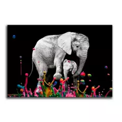 MICA - Cuadros Poliéster Elefante Colores Xl