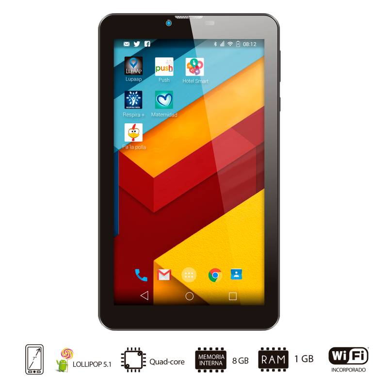 PC SMART - Tablet 7 Quad Core 1GB 8GB Negro