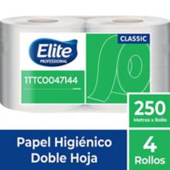 ELITE PROFESSIONAL - Papel Higienico Jumbo Doble Hoja Naturalx 4 Rollos
