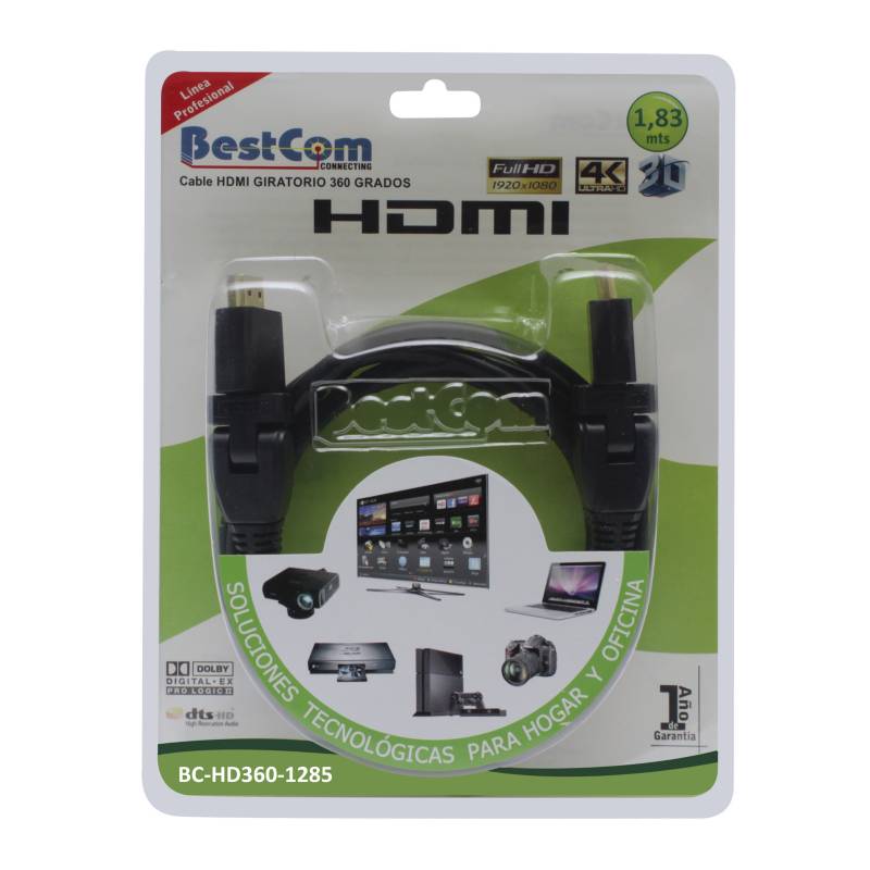 BESTCOM - Cable HDMI 30AWG 360 1.83 mt