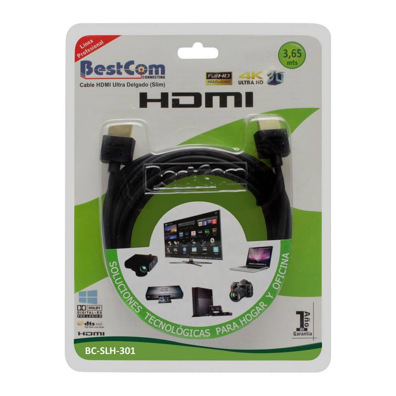 BestCom  - Cable HDMI Ultra Delgado FHD