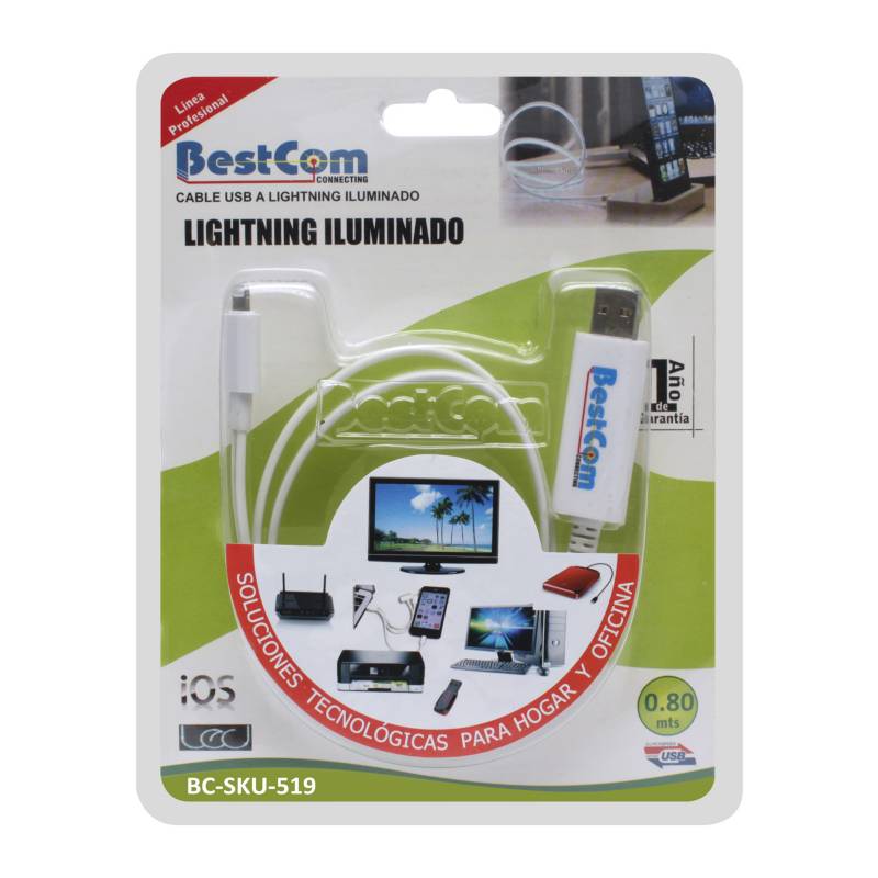 BestCom  - Cable USB a Lightning Iluminado