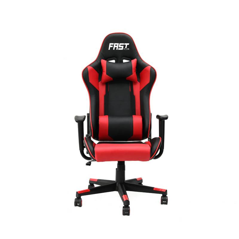 Silla Gamer Fast Red Ergonómica Reclinable Cojines Oficina