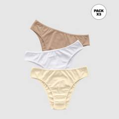 LEONISA - Calzón pack bikini Pack de 3 de Algodón para Mujer LEONISA