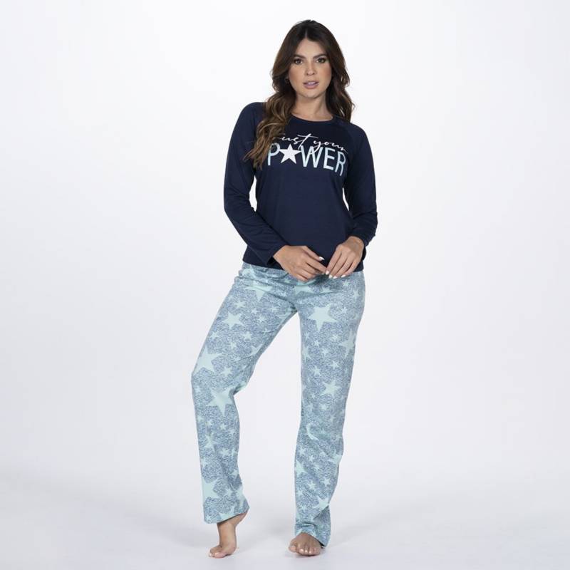 34200 Pijama Mujer Manga Larga Pantalon – Pijamas Dlunaas