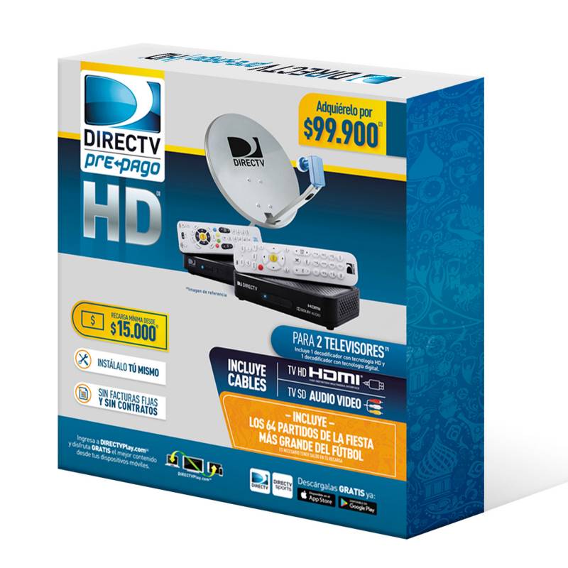 DirecTV - Suscripción Prepago 2 Decos Duo HD+STD