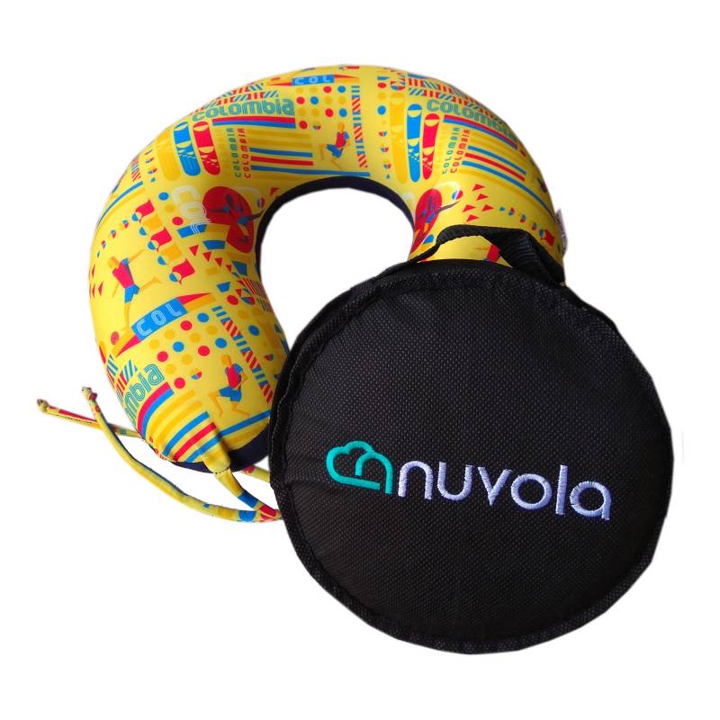 NUVOLA - Almohada Viscoelástica Cuello Viajero Amarillo Colombia 30 x 26 x 9 cm Nuvola