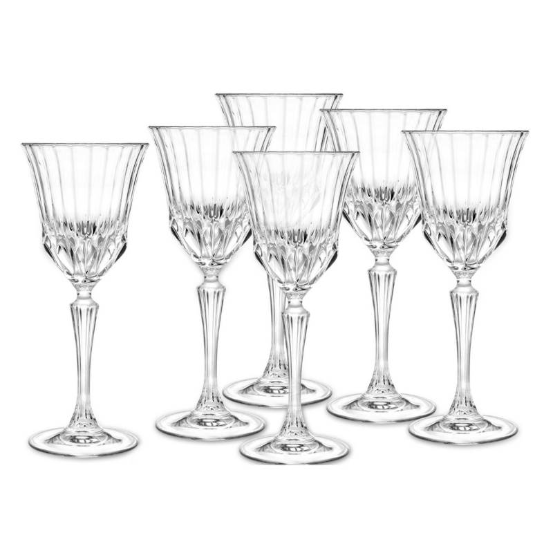 Set 6 copas vino cristal italiano, diseño: “Flor y Espigas”. – Cristales  Libélula