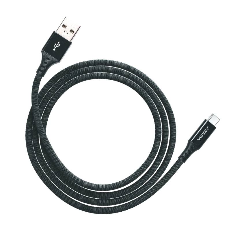 Ventev - Cable Ventev Metálico de 1.2 metros con conector USB C 2.0 Color Negro