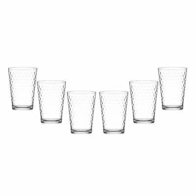 Set de 6 vasos de cristal 205 ml, modelo Lara, 10 x 6.5 cm, vasos