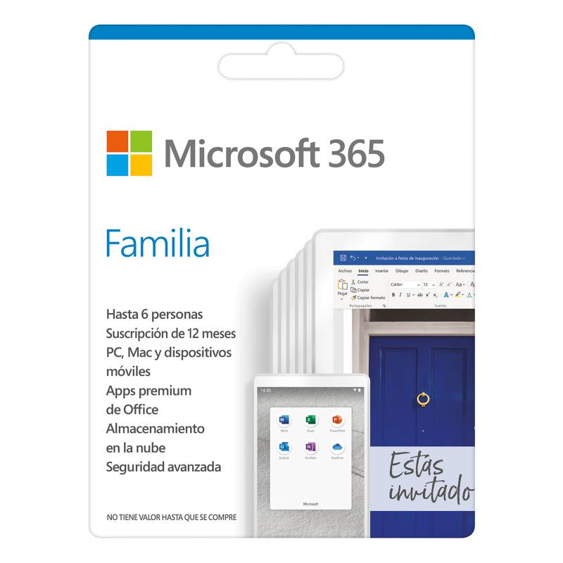 Microsoft 365 Familia Suscripción 1 año para PC o Mac Microsoft |  