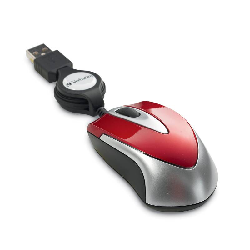 Verbatim - Mouse óptico Mini Travel rojo