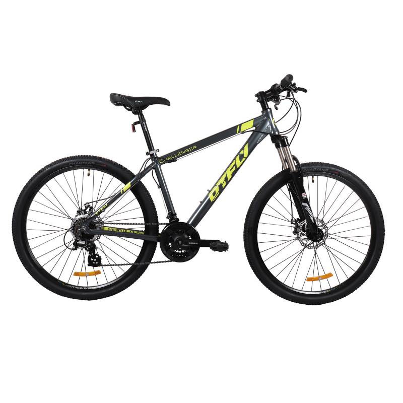 DTFLY - Bicicleta de Montaña Rin 27.5 Challenger Gris- Amarillo
