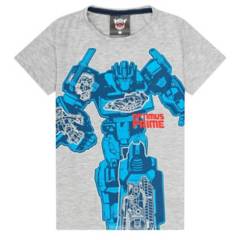Transformers - Camiseta Mc Optimus Prime Gris Niño Transformers