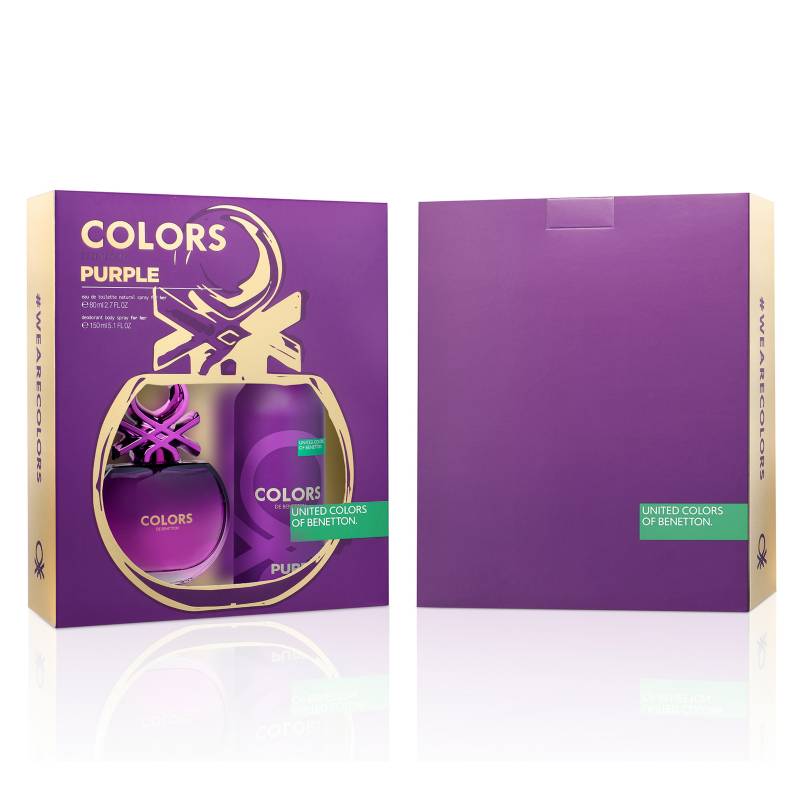 Benetton - Perfume Purple Women EDT 80 ml + Deodorant 150 ml