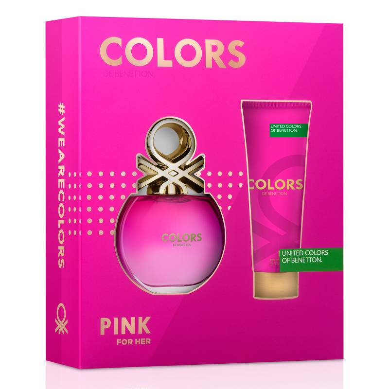 Benetton - Perfume Colors Pink Women EDT 80 ML + Body Lotion 75 ML