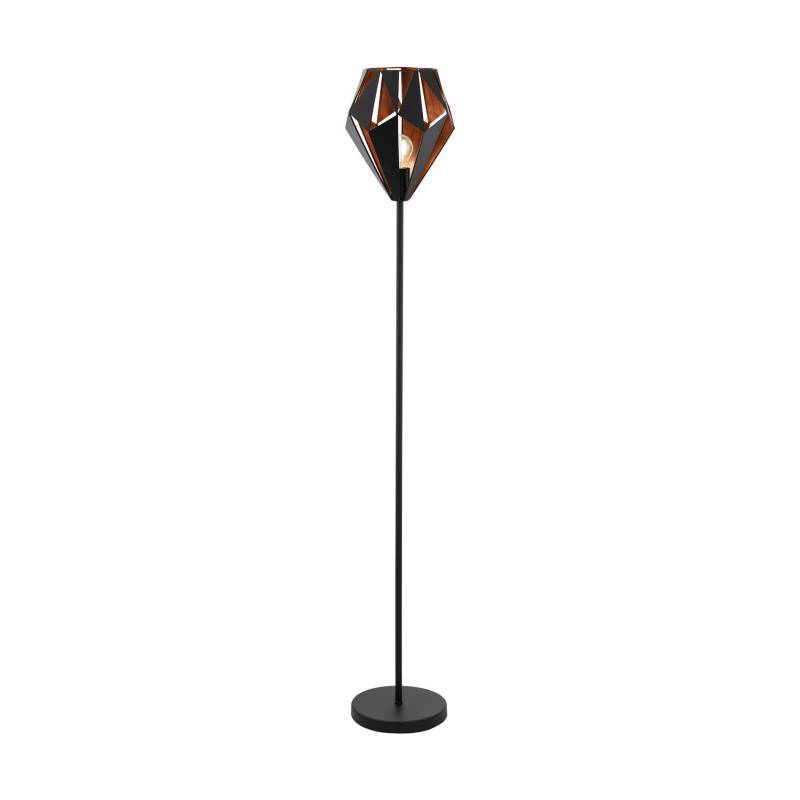 EGLO - Lámpara de Piso Eglo Carlton Negra para sala 152 x 23 cm