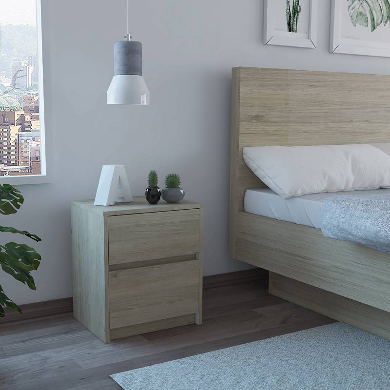 2 Mesitas De Noche Mesa Moderna Mueble Para Cuarto Dormitorio Con Cajones  NUEVO