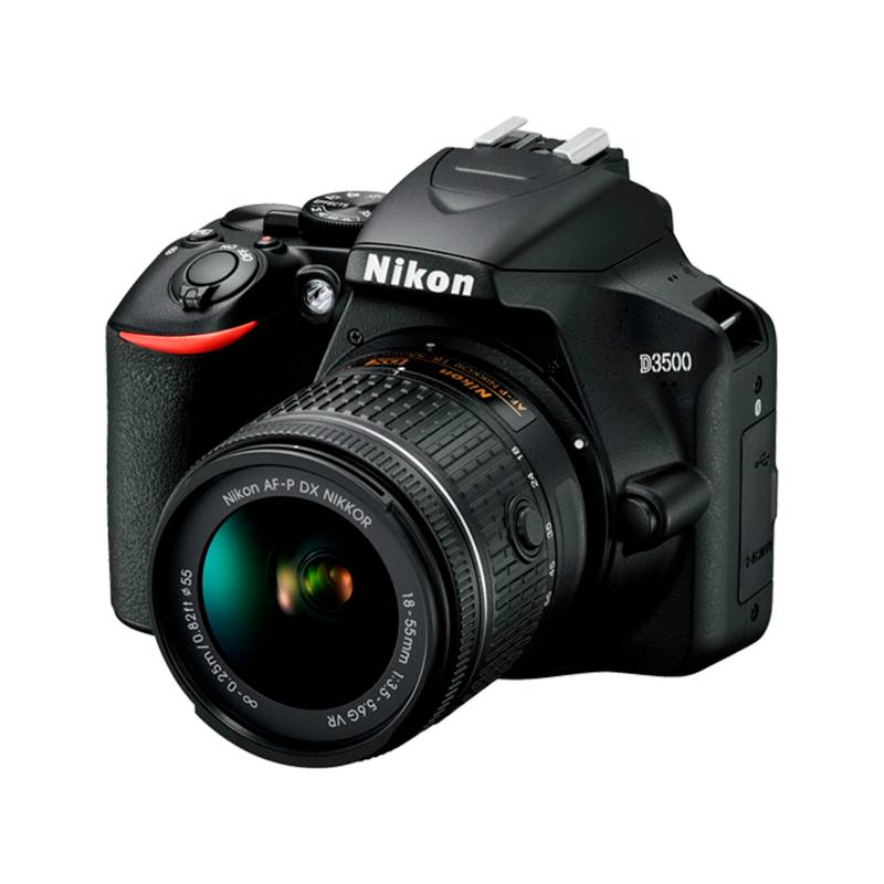 Nikon - Cámara profesional Nikon D3500 + Lente 18-55 Vr 24,2 MP D3500