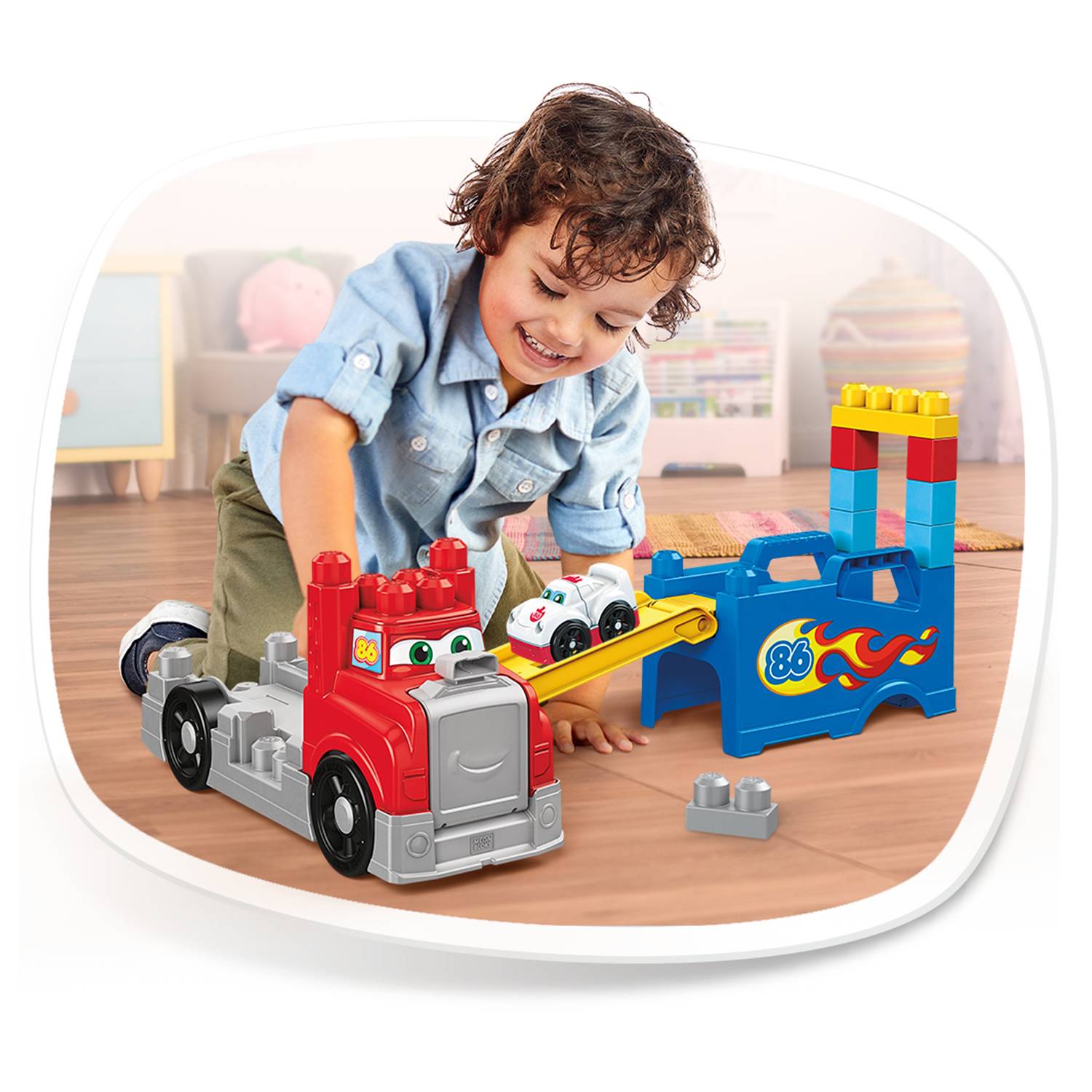 regalo para niños +1 año Mattel GYH94 Mega Bloks Coche para construir Vehículo de juguete de bloques de construcción