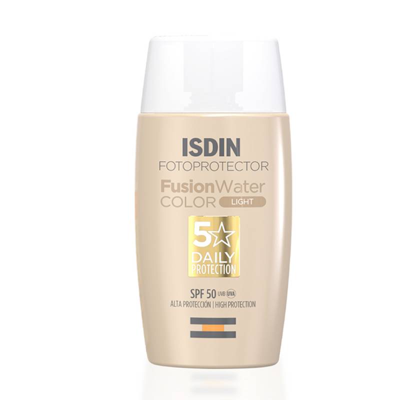 ISDIN - Bloqueador Solar Fusion Water Color Light Isdin para Todo tipo de piel 50 ml