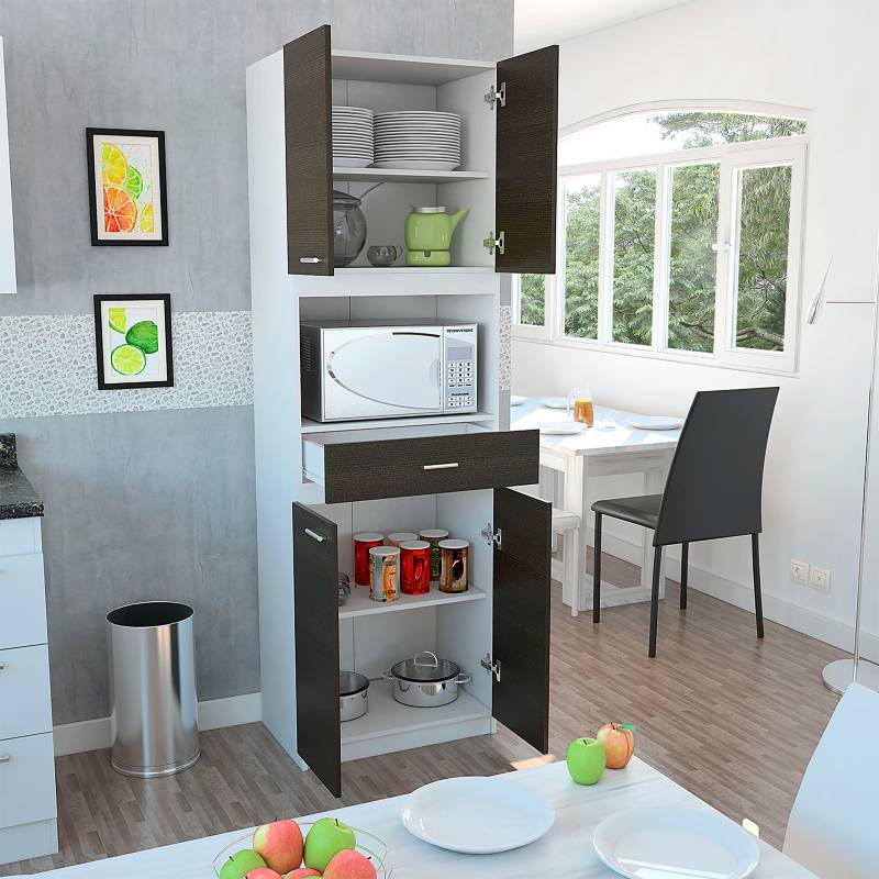 Mueble Auxiliar de Cocina para Microondas Moderna en Aglomerado 60 x 205 x  51.3 cm RTA Muebles RTA MUEBLES