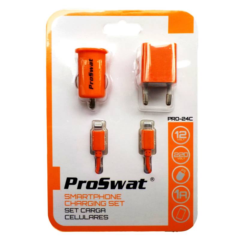 Proswat - Cargador Carro + Cargador Pared + Cable