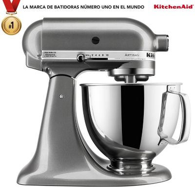 Batidora De Pedestal Kitchenaid Artisan 4.7 Lt Plateado 10 Velocidades 325W Ksm150Psms