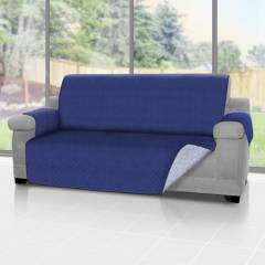 Energy Plus - Forro protector de sofá y muebles reversible Azul