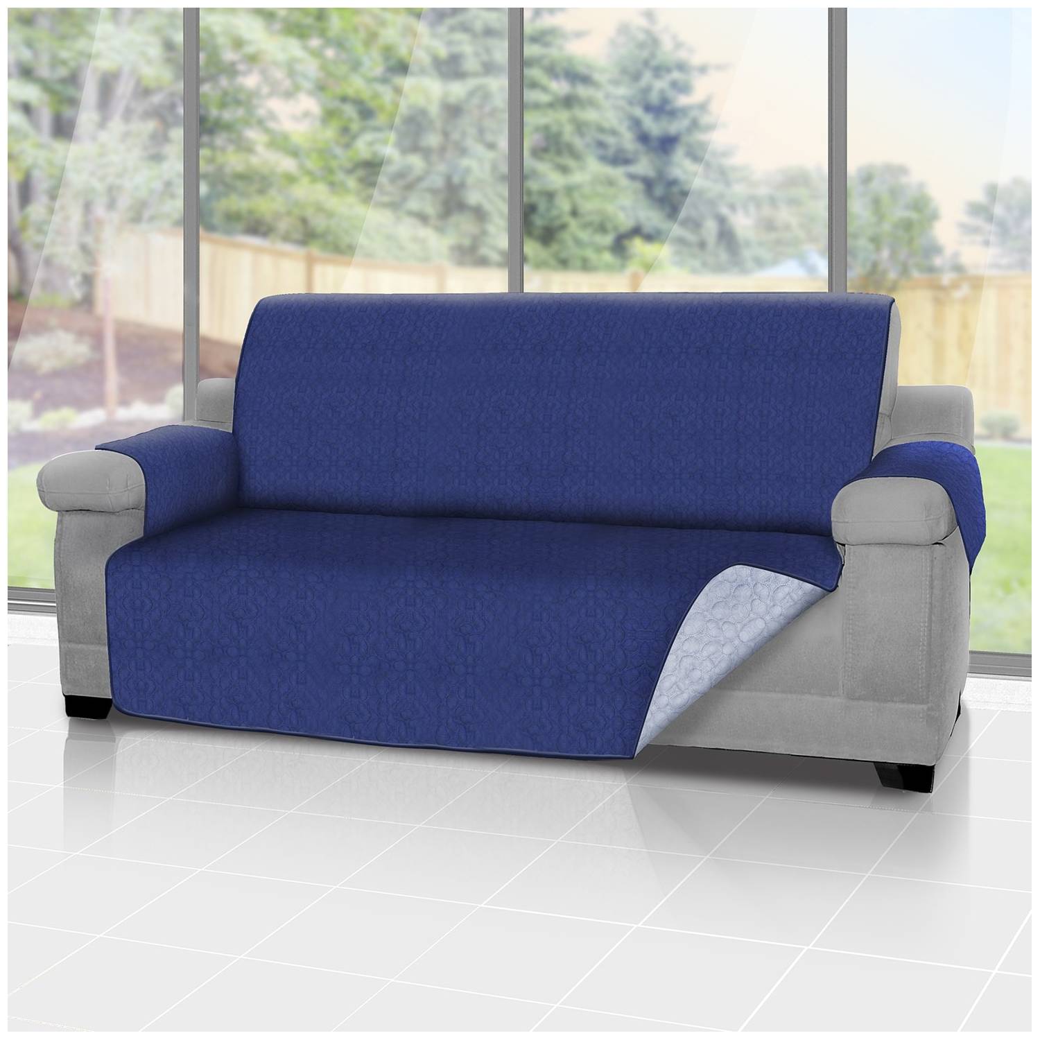 ENERGY PLUS Forro protector de sofá y muebles reversible Azul |  Falabella.com
