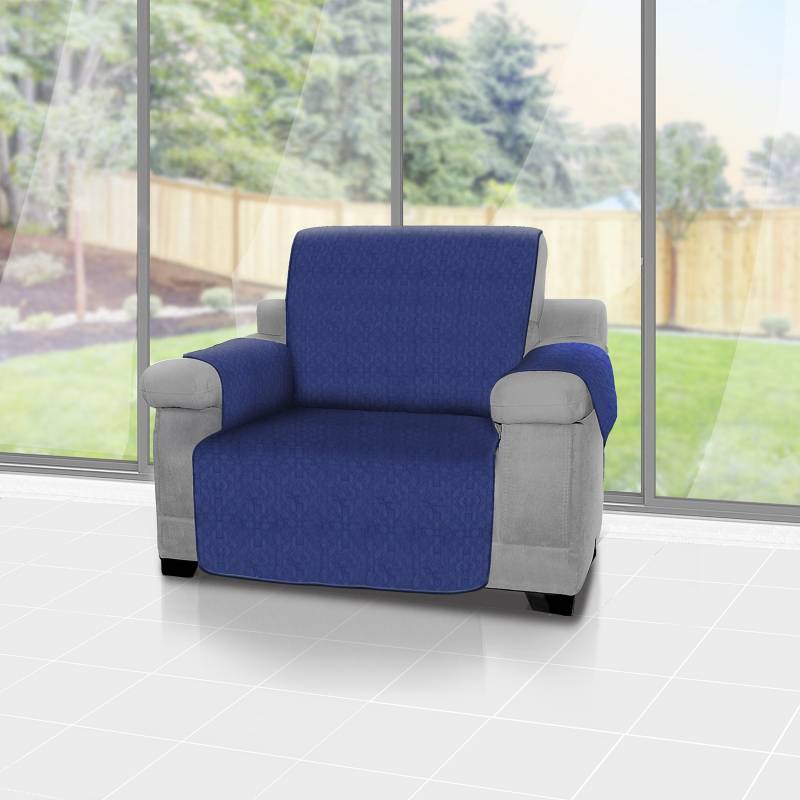 ENERGY PLUS - Forro protector de sofá y muebles reversible Azul